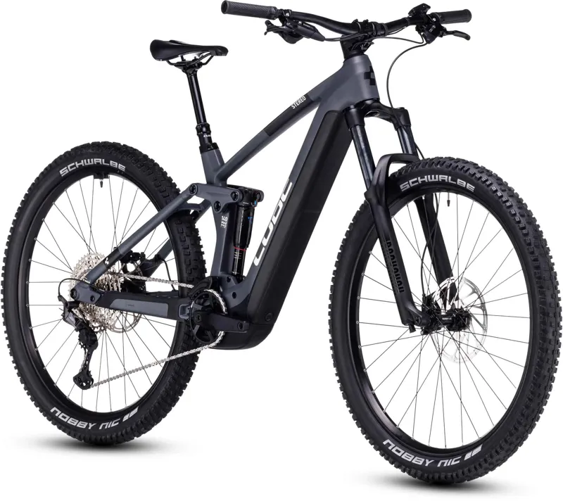 2023 Cube Stereo 140 HPC Race 750 Carbon Full-Sus E-MTB - Grey/Chrome-1