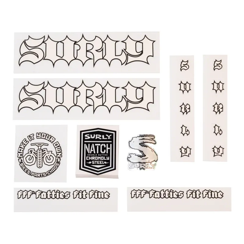 Surly Make It Your Own Decals in White - Born to Lose