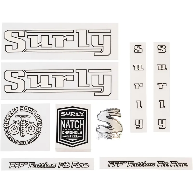 Surly Make It Your Own Decals in White - Pacer Style