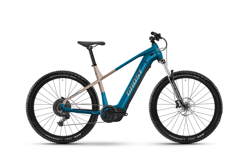 Ghost E-Teru Universal High E-Trekking Bike In Atlantic Blue/Coffee Ice Rose - Glossy