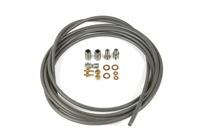 S.S. Braided Hose Kit (inc. Conn) Type 2 Silver complete