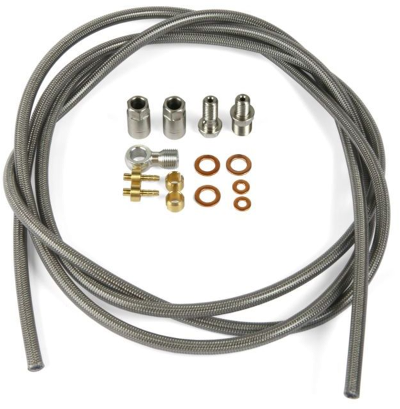 S.S. Braided Hose Kit (inc. Conn) Type 2 Silver complete-1
