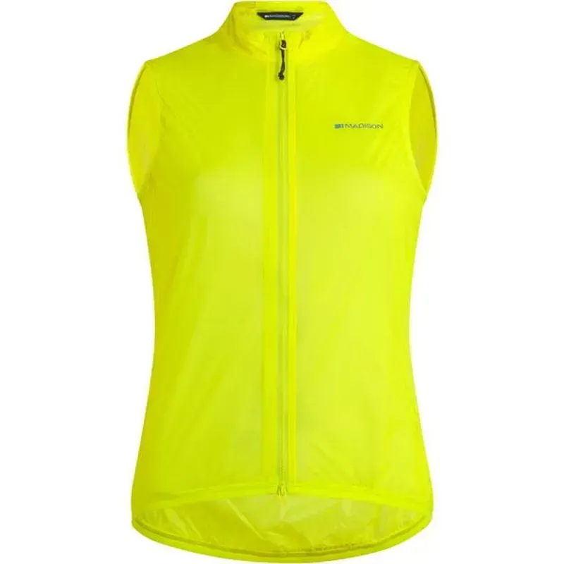 Madison Flux Womens Ultra Packable Waterproof Cycling Gilet - Yellow