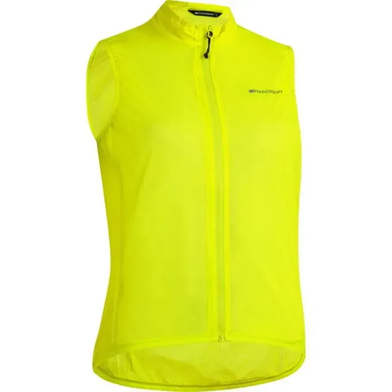 Madison Flux Womens Ultra Packable Waterproof Cycling Gilet - Yellow-1