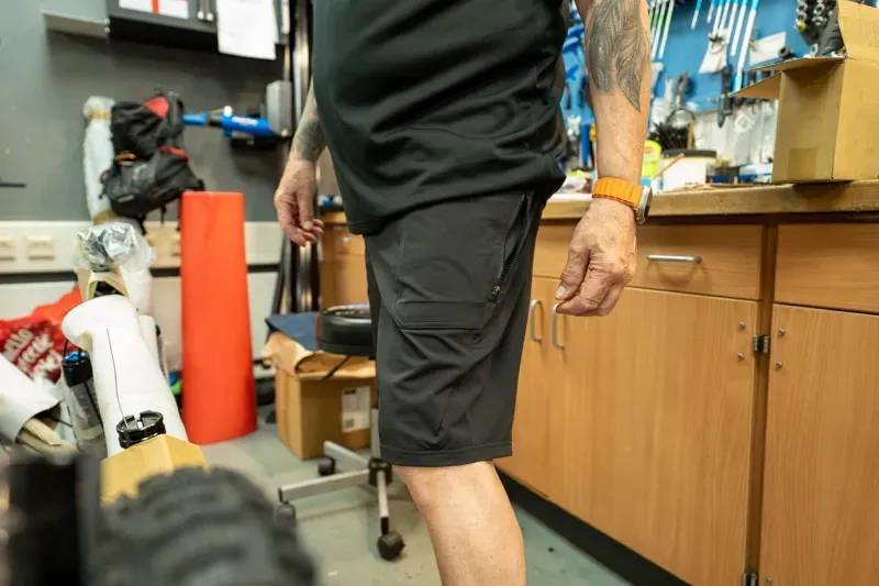 Madison Roam Workshop Mens DWR Cargo Shorts - Black-3