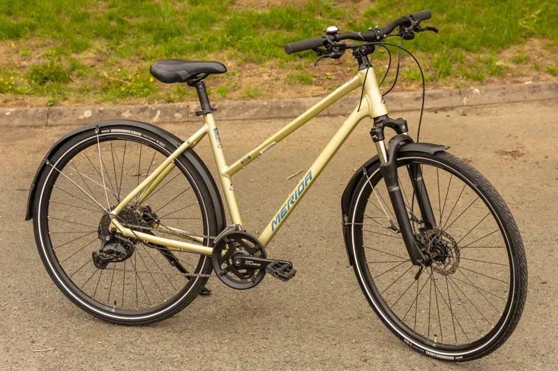 Ex-Hire Merida Crossway 300 Trapeze Leisure Bike 700c - Silk Champagne/Blue-1