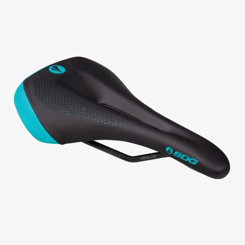 SDG Allure V2 Women's Lux-Alloy Bicycle Saddle - Black/Turquoise-3
