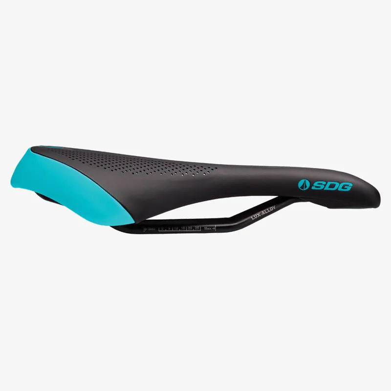 SDG Allure V2 Women's Lux-Alloy Bicycle Saddle - Black/Turquoise-2
