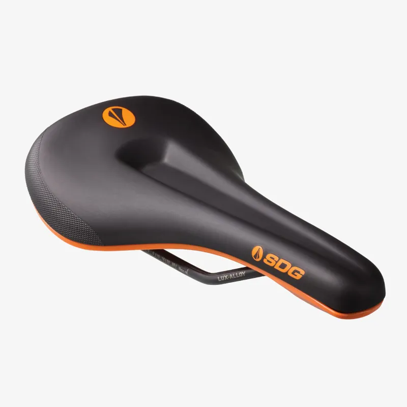 SDG Bel Air V3 Max Lux-Alloy Bicycle Saddle - Black/Orange-4