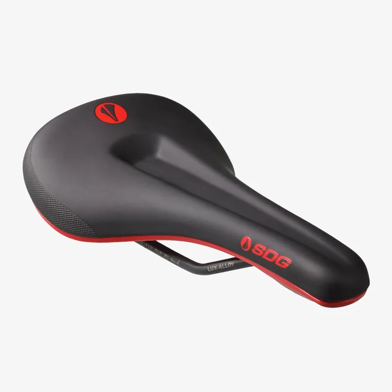SDG Bel Air V3 Max Lux-Alloy Bicycle Saddle - Black/Red-4
