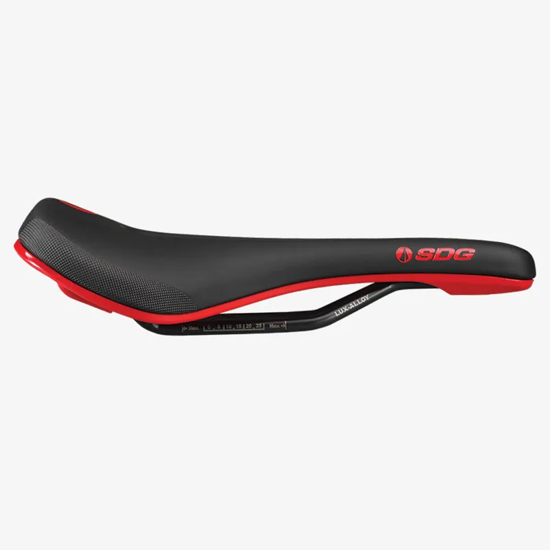 SDG Bel Air V3 Max Lux-Alloy Bicycle Saddle - Black/Red-2