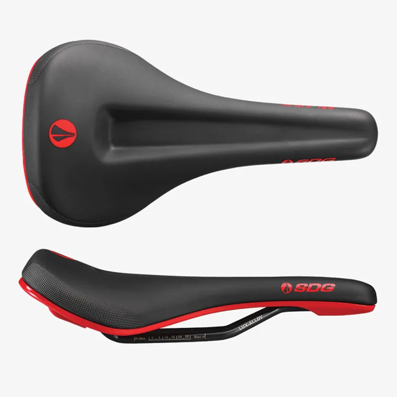 SDG Bel Air V3 Max Lux-Alloy Bicycle Saddle - Black/Red