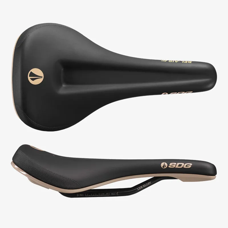 SDG Bel Air V3 Max Lux-Alloy Bicycle Saddle - Black/Tan