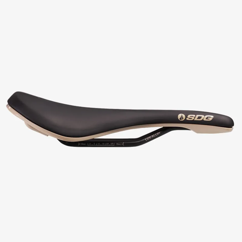 SDG Bel Air V3 Overland Lux-Alloy Bicycle Saddle - Black/Tan-2