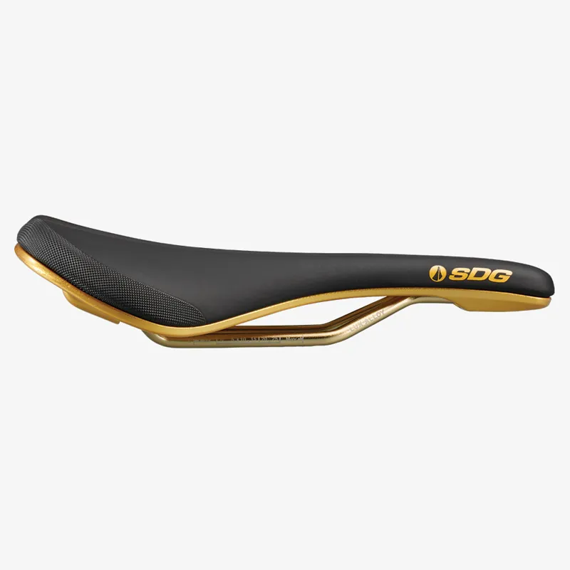 SDG Bel Air V3 Galaxic Lux-Alloy Bicycle Saddle - Black/Gold-2