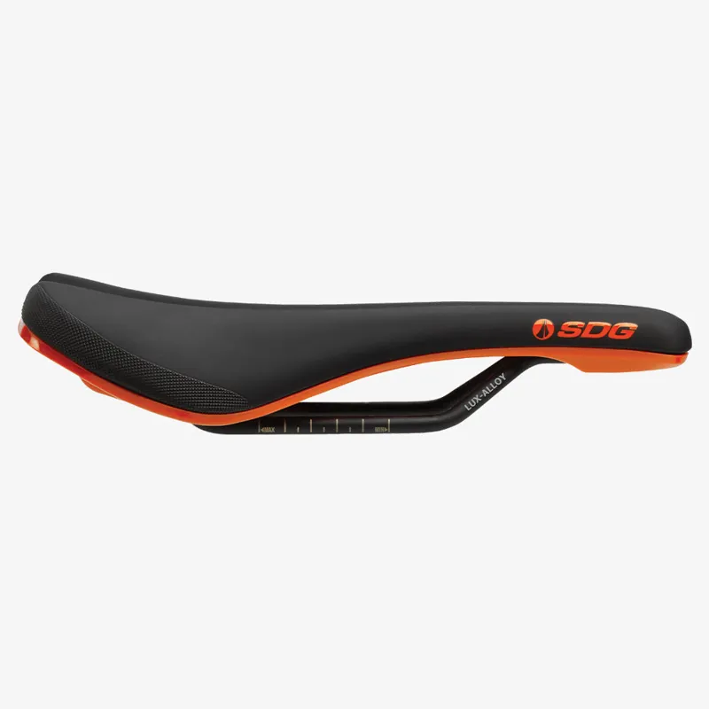 SDG Bel Air V2 Lux-Alloy Bicycle Saddle - Black / Orange-2