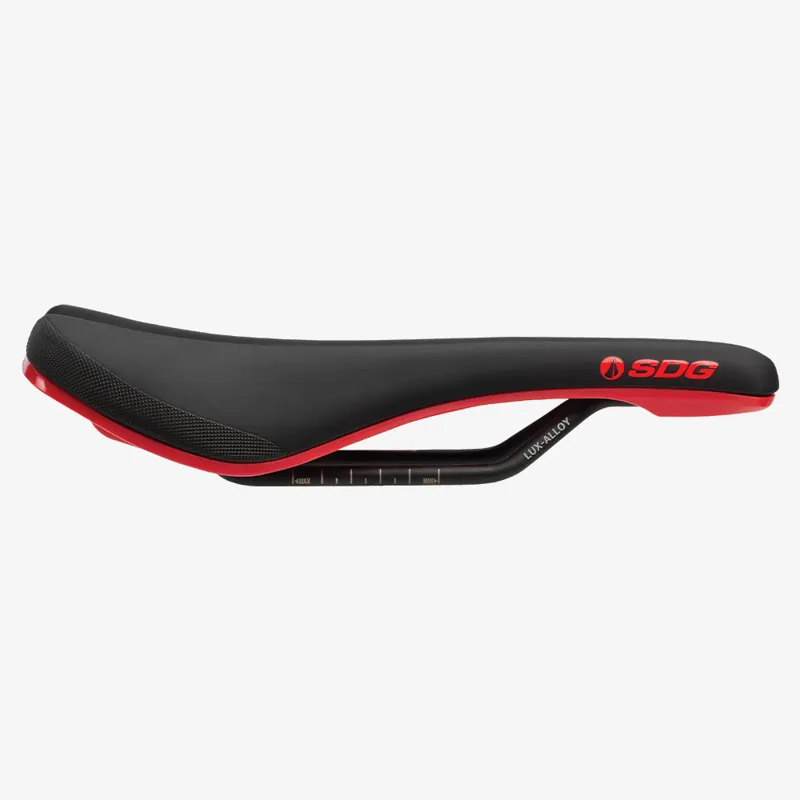 SDG Bel Air V3 Lux-Alloy Bicycle Saddle - Black / Red-2
