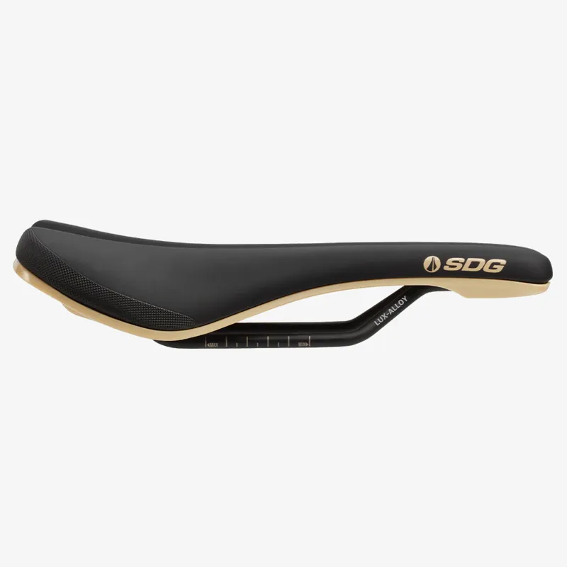 SDG Bel Air V3 Lux-Alloy Bicycle Saddle - Black / Tan-2