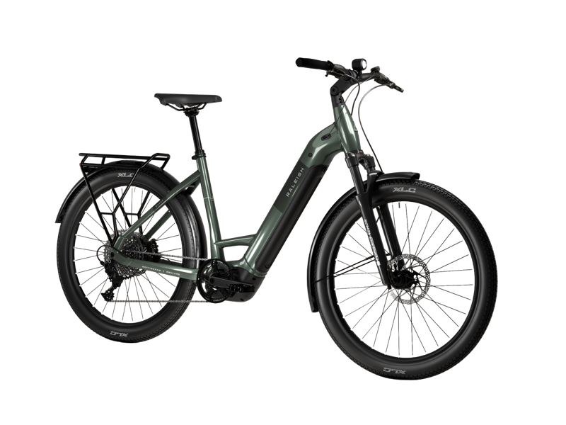Raleigh Novus+ Derailleur Gear Electric Hybrid Bike - Olive Gloss-1