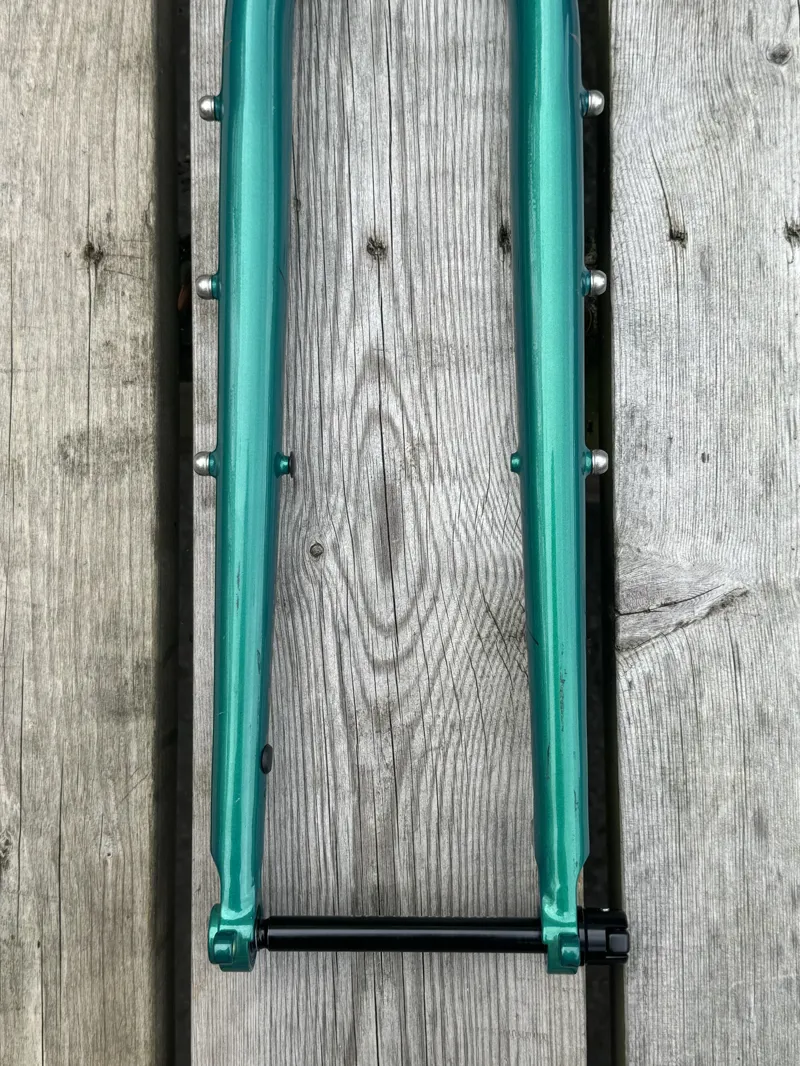 Genesis Croix de Fer / Amplitude G100 Chromoly Rigid Steel Bikepacking / Gravel Fork - Straight 1 1/8 Steerer - Green-3