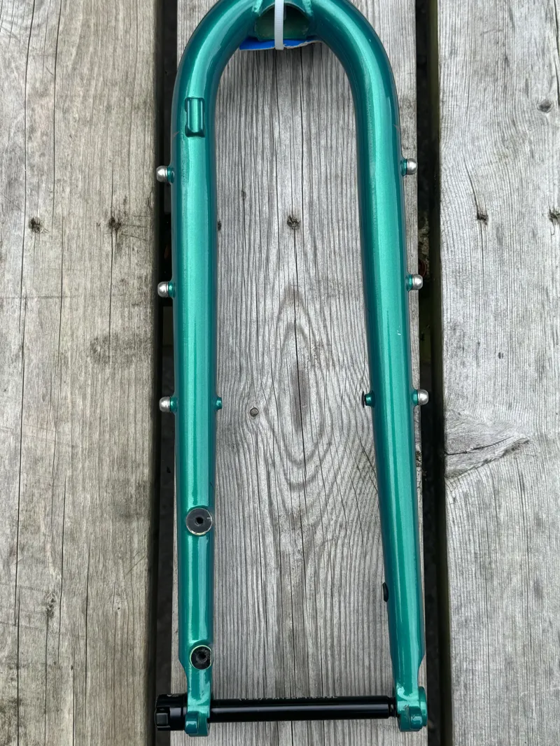 Genesis Croix de Fer / Amplitude G100 Chromoly Rigid Steel Bikepacking / Gravel Fork - Straight 1 1/8 Steerer - Green-2