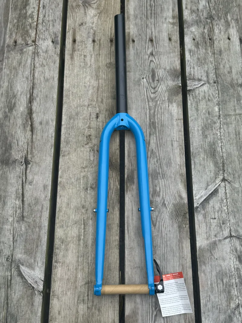 Genesis Croix de Fer Rigid Steel Bikepacking / Gravel Fork - Straight 1 1/8 Steerer - Blue-1