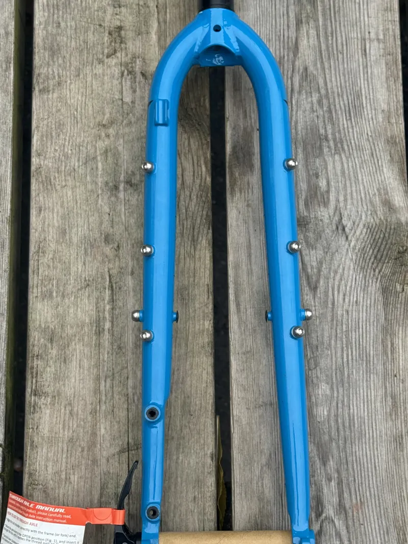 Genesis Croix de Fer Rigid Steel Bikepacking / Gravel Fork - Straight 1 1/8 Steerer - Blue-2