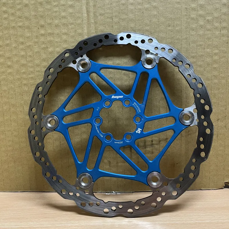 Ex-Hire Hope V4 Vented Floating Brake Disc Rotor 203mm 6-Bolt Blue-1
