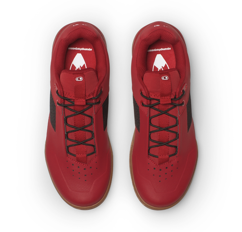 Crankbrothers Stamp Lace - Pump For Peace Flat Cycling Shoes - Red/Black-2
