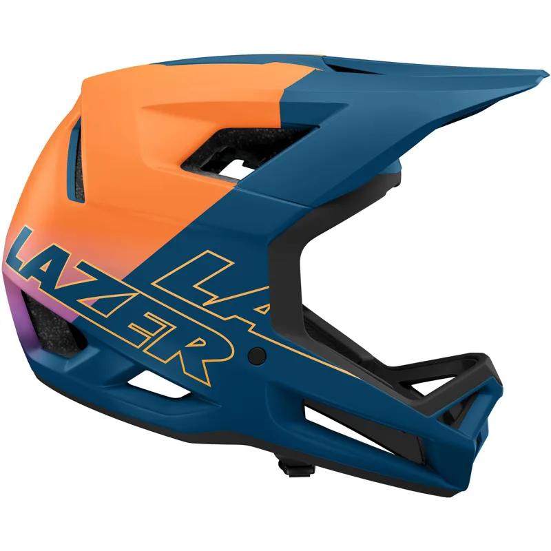 Lazer Cage KinetiCore Full Face MTB Helmet - Orange / Blue-1