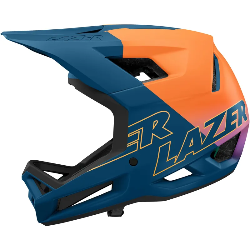 Lazer Cage KinetiCore Full Face MTB Helmet - Orange / Blue-3