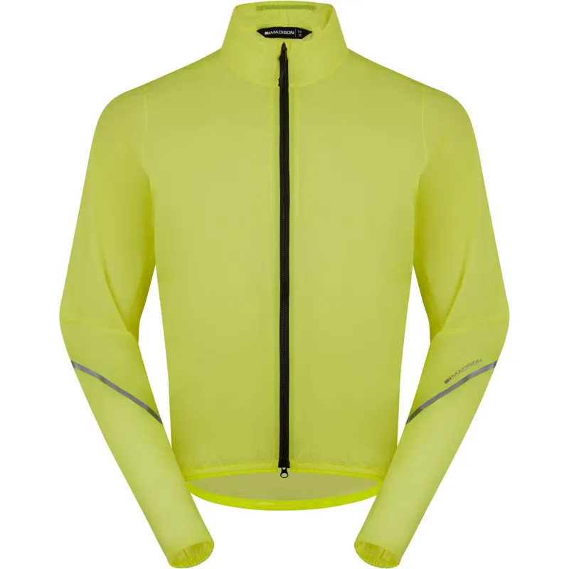 Madison Flux 2L Mens Ultra Packable Waterproof Cycling Jacket - Hi-Viz Yellow
