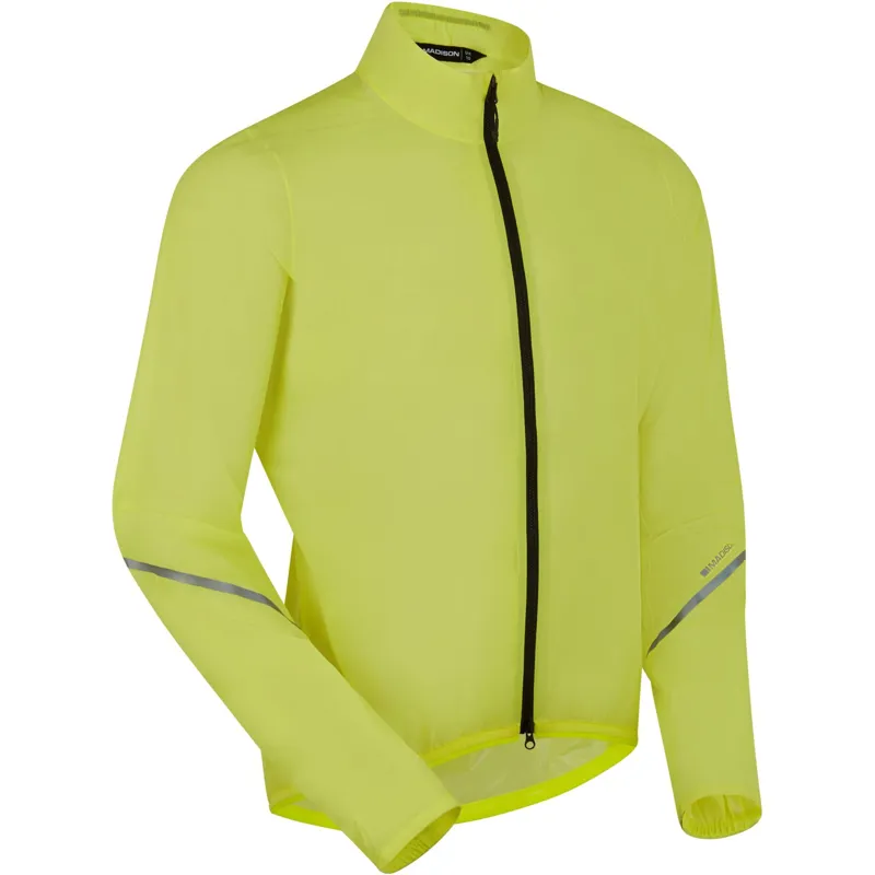 Madison Flux 2L Mens Ultra Packable Waterproof Cycling Jacket - Hi-Viz Yellow-1