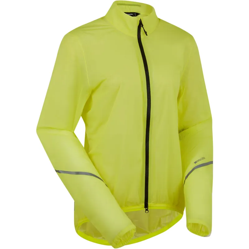 Madison Flux 2L Womens Ultra Packable Waterproof Cycling Jacket - Hi-Viz Yellow-1