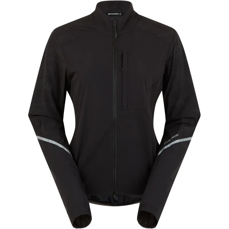 Madison Freewheel Womens Stellar Tech Packable Wind Resistant Cycling Jacket - Black-1
