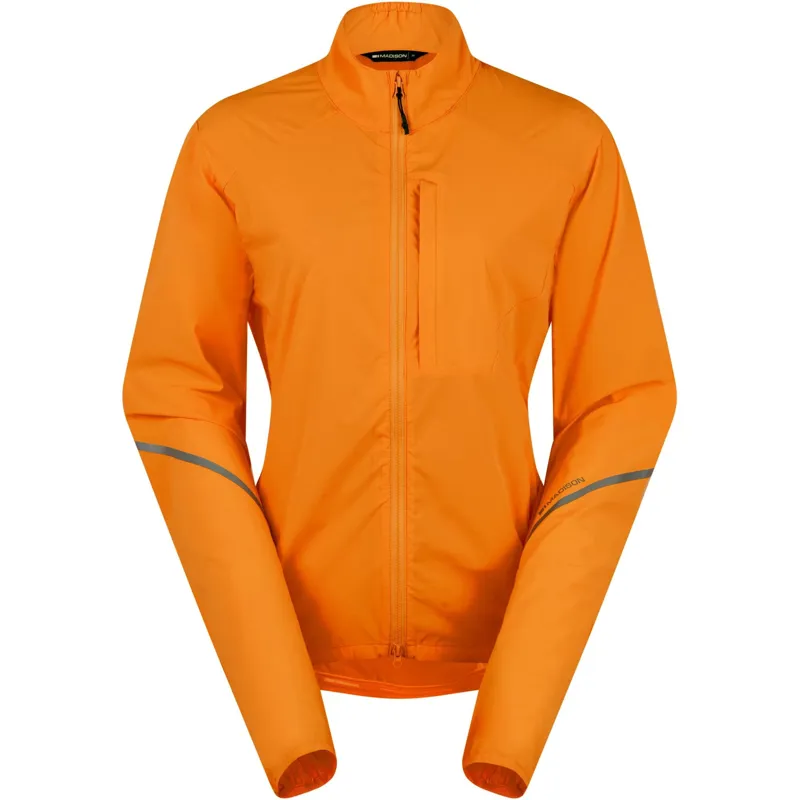 Madison Freewheel Womens Packable Wind Resistant Cycling Jacket - Mango Orange