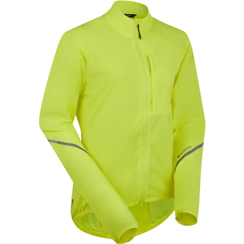 Madison Freewheel Womens Packable Wind Resistant Cycling Jacket - Hi-Viz Yellow-1