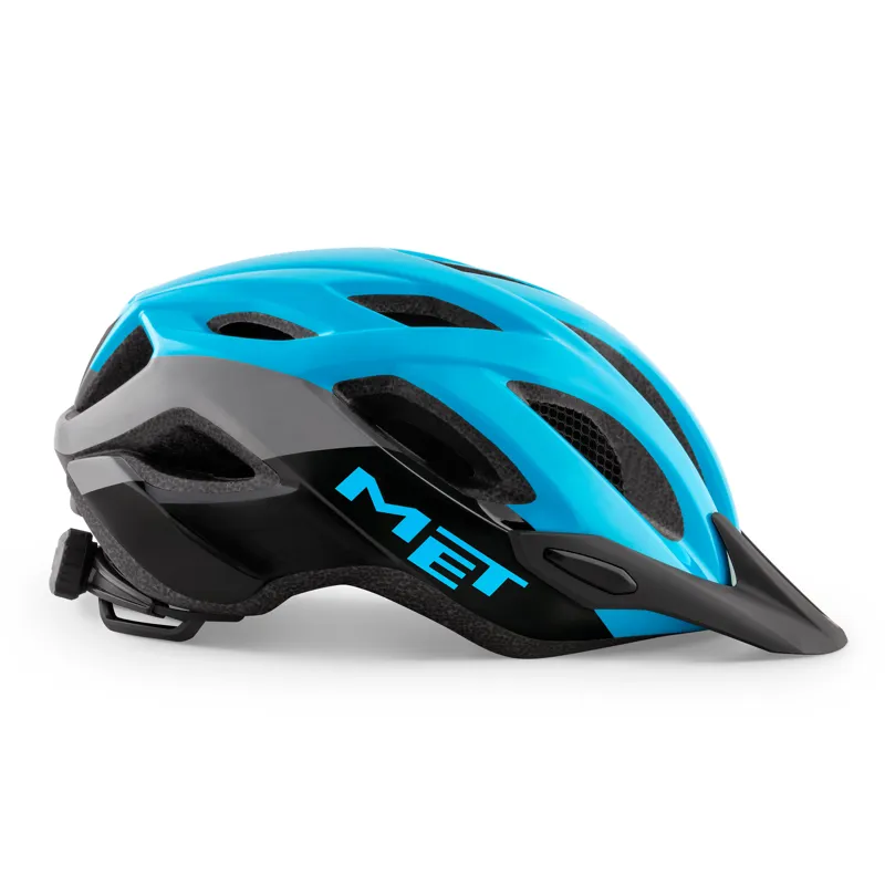 MET Crossover Commuter / MTB Helmet - Integrated LED - Black / Blue-1