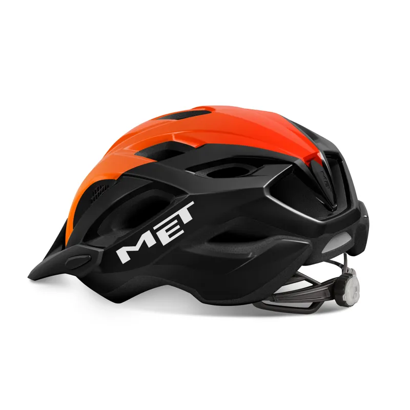 MET Crossover Commuter / MTB Helmet - Integrated LED - Black / Orange-2