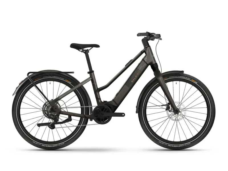 Raleigh Hockley Mid Step E-Hybrid Bike in Coffee