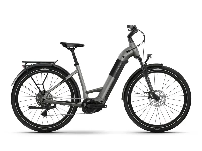 Raleigh Novus Lowstep Derailleur Gear Hybrid E-Bike - Titanium