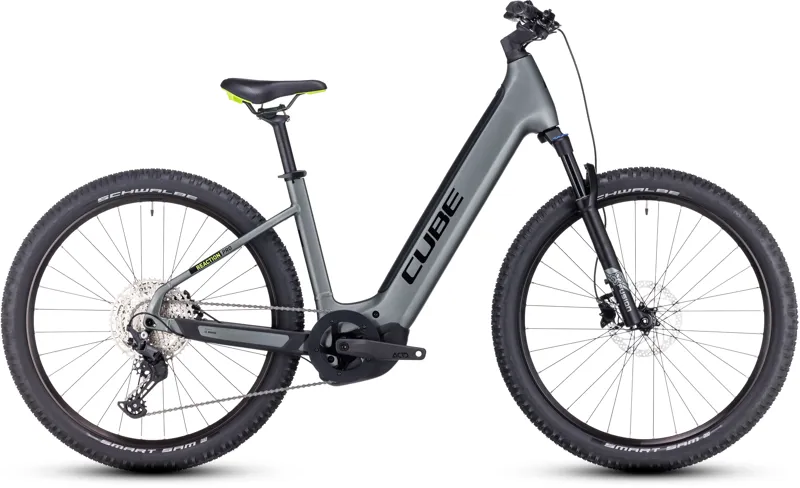 Cube Reaction Hybrid Pro 625 Electric Mountain Bike in Grey/Green