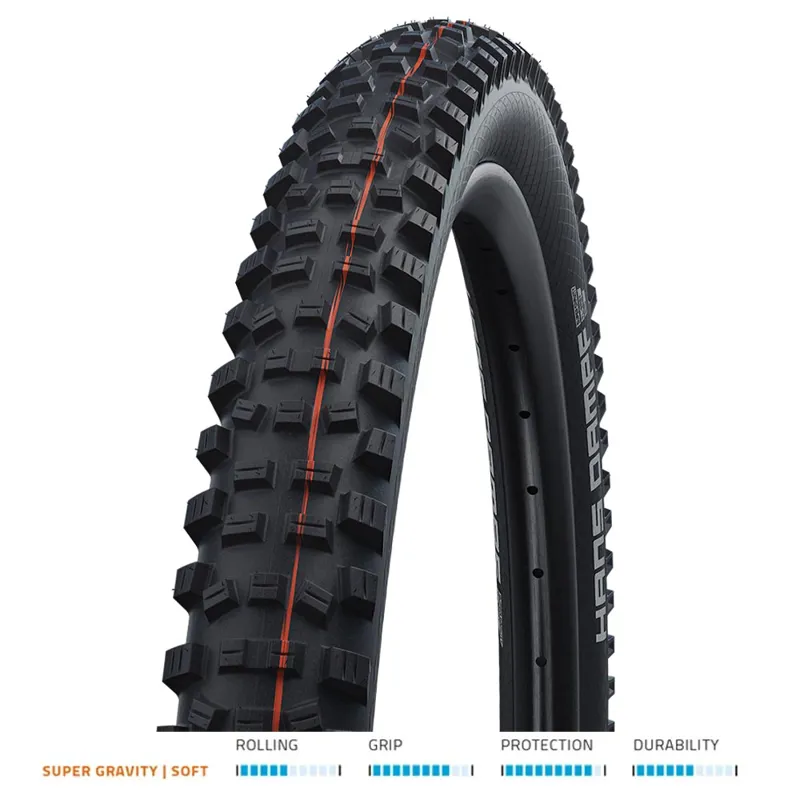 Schwalbe Hans Dampf Addix Super Gravity Soft Folding TLE MTB Tyre Black