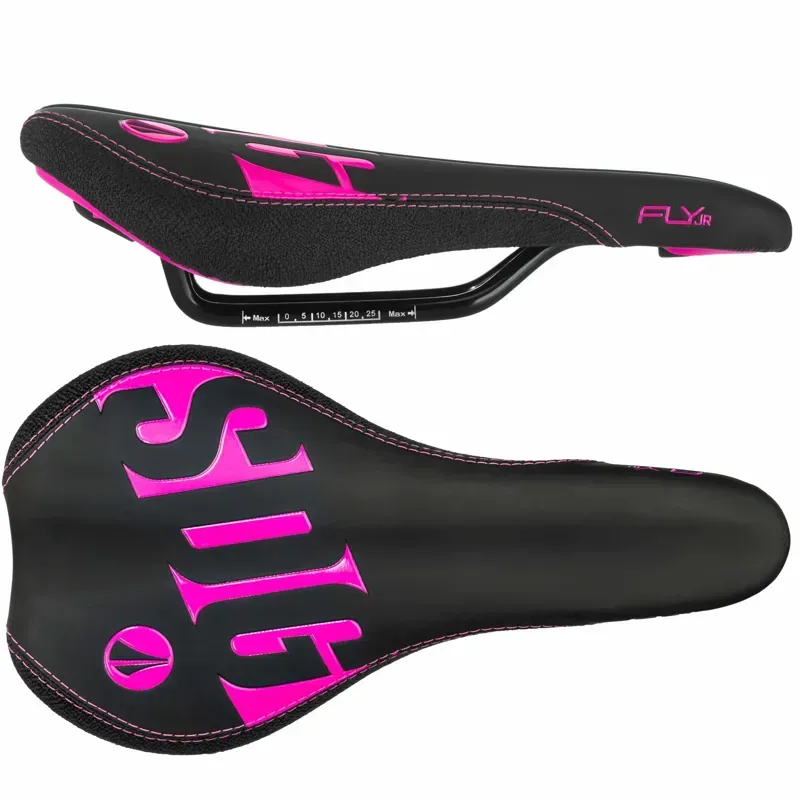 SDG Fly Junior Steel Bicycle Saddle - Black/Pink