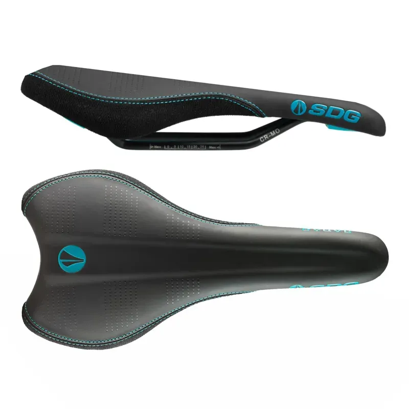SDG Radar Cro-Mo Bicycle Saddle - Black/Turquoise