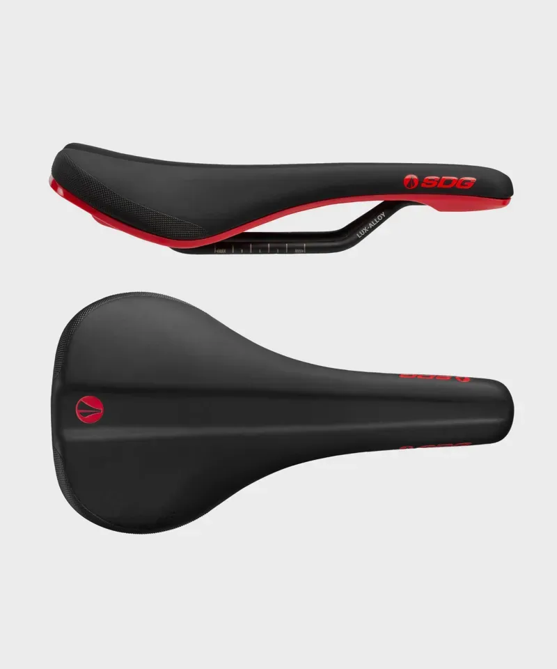 SDG Bel Air V3 Lux-Alloy Bicycle Saddle - Black / Red