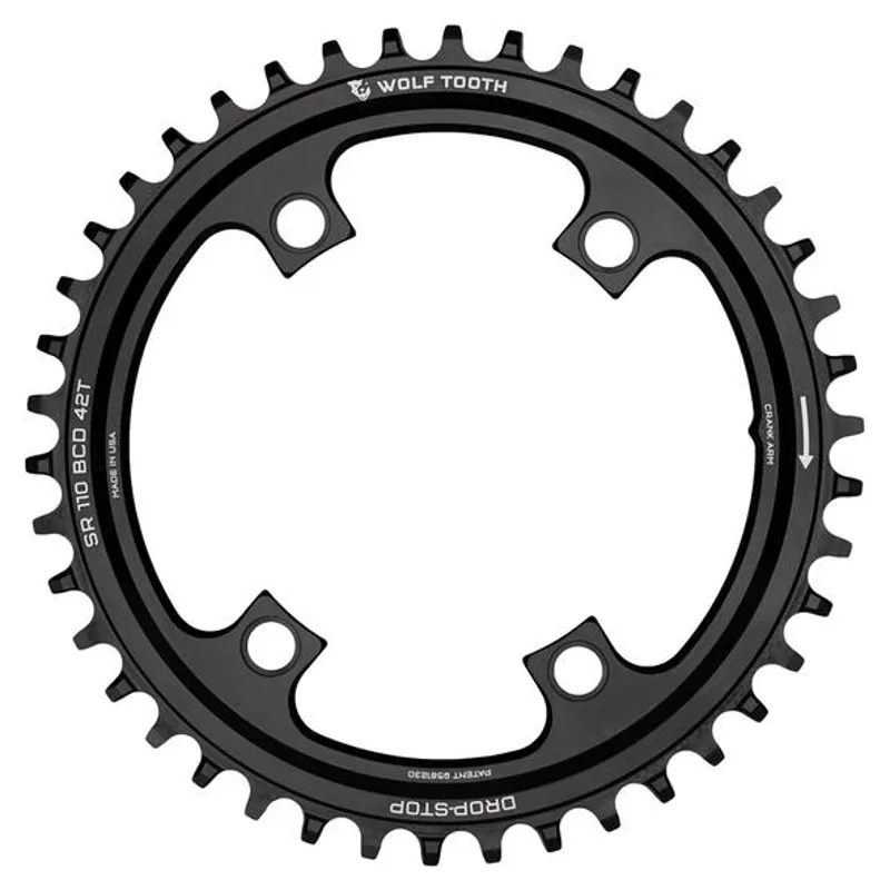 Wolf Tooth 110 BCD SRAM Cranks Asymetric 4-Bolt Chainring - Black