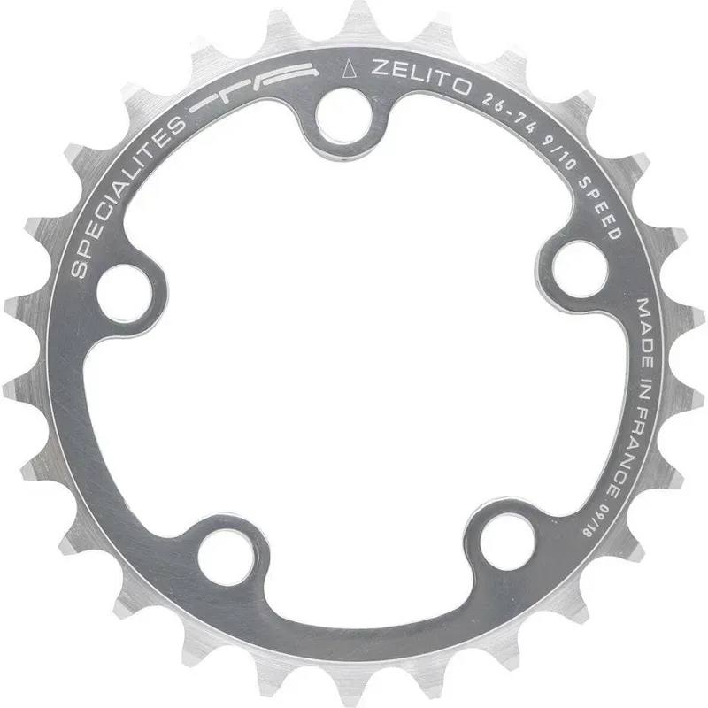Ta 74-pcd 5-arm 8/9/10X Inner Chainring in Silver-2