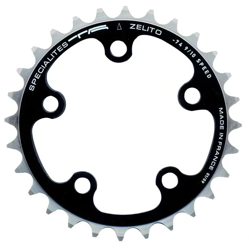 Ta 74-pcd 5-arm 8/9/10X Inner Chainring in Black-3