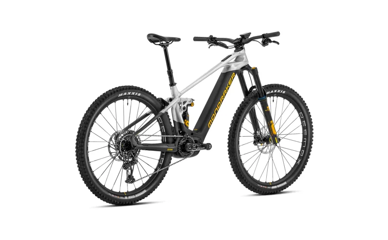 2023 Mondraker Crafty XR - 29 Inch Carbon Enduro Full-Suspension Electric MTB - Silver / Black / Yellow-2